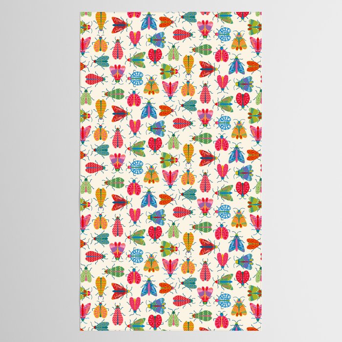 Wonderful Winged Insects - Colorful Retro Bugs Tablecloth Gallery Image 2