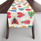 Wonderful Winged Insects - Colorful Retro Bugs Table Runner Gallery Image 1