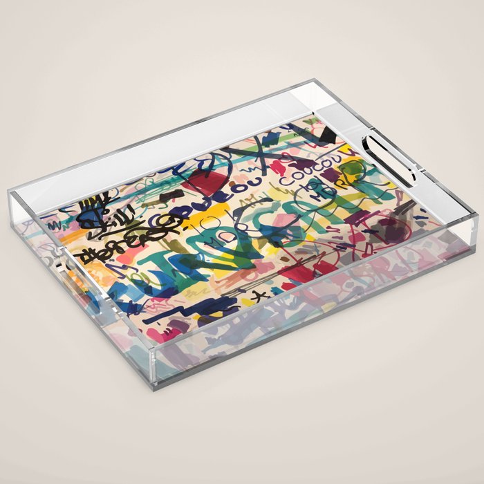 Urban Graffiti Paper Street Art Acrylic Tray Gallery Image 1