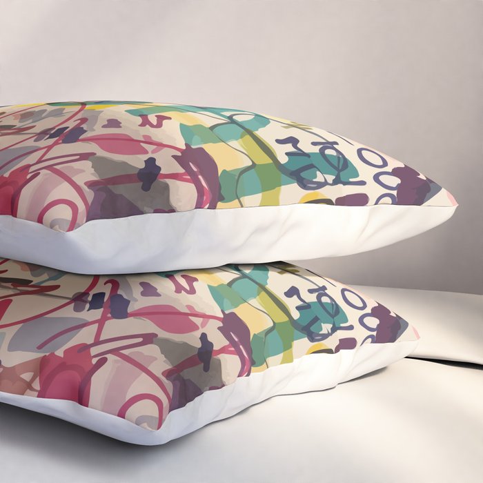 Urban Graffiti Paper Street Art Pillow Sham Gallery Image 3