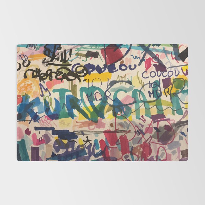 Urban Graffiti Paper Street Art Rug Gallery Image 2