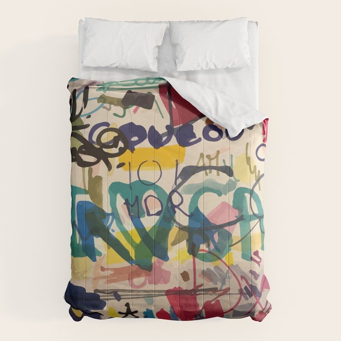Urban Graffiti Paper Street Art Comforter