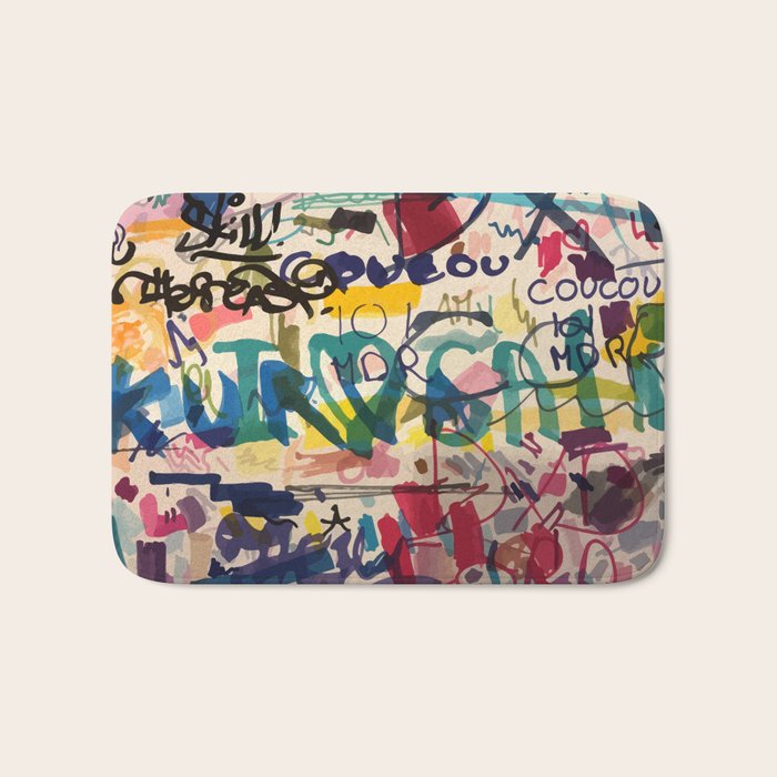 Urban Graffiti Paper Street Art Bath Mat Gallery Image 1