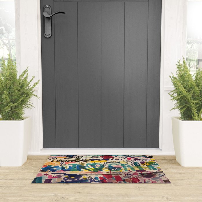 Urban Graffiti Paper Street Art Welcome Mat Gallery Image 3
