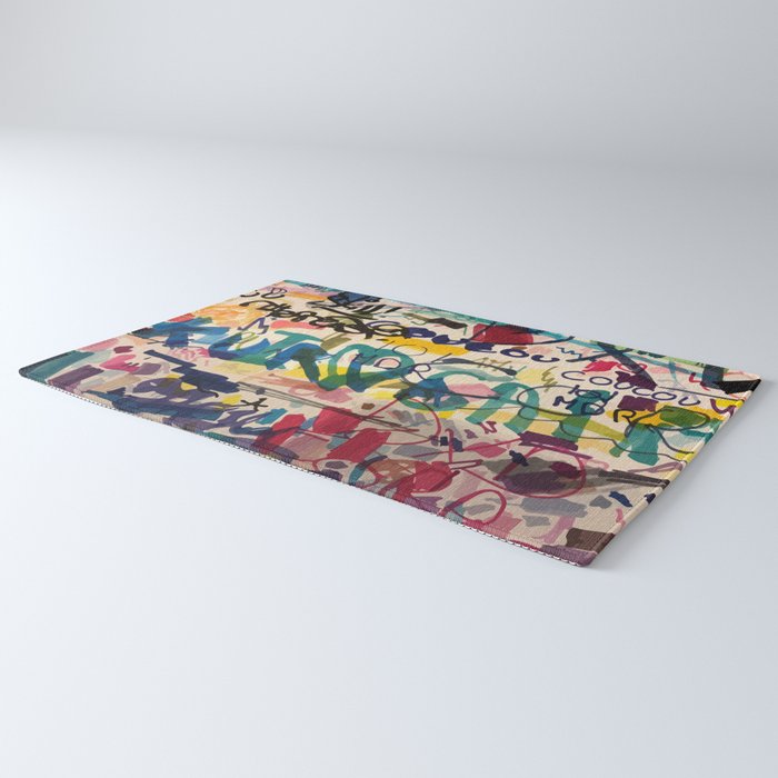 Urban Graffiti Paper Street Art Rug Gallery Image 3