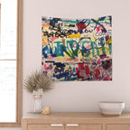 Urban Graffiti Paper Street Art Wall Tapestry Gallery Image 2