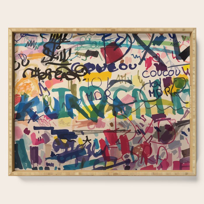 Urban Graffiti Paper Street Art Serving Tray Gallery Image 1