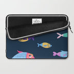 Multicolor fishes - blue Laptop Sleeve Gallery Image 2