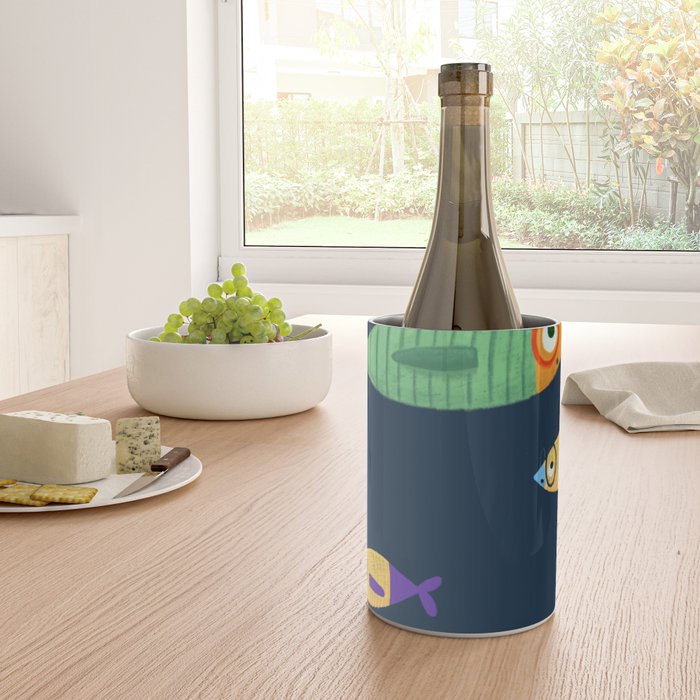 Multicolor fishes - blue Wine Chiller Gallery Image 4