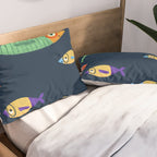 Multicolor fishes - blue Pillow Sham Gallery Image 2