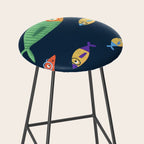 Multicolor fishes - blue Stool Gallery Image 2