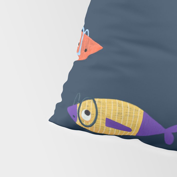 Multicolor fishes - blue Pillow Sham Gallery Image 4