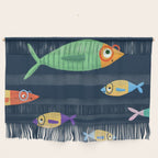 Multicolor fishes - blue Wall Hanging Gallery Image 1