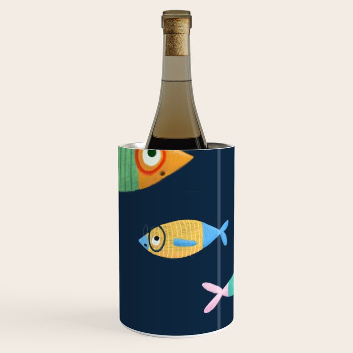 Multicolor fishes - blue Wine Chiller Gallery Image 3