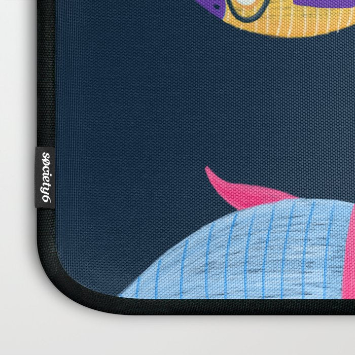 Multicolor fishes - blue Laptop Sleeve Gallery Image 3