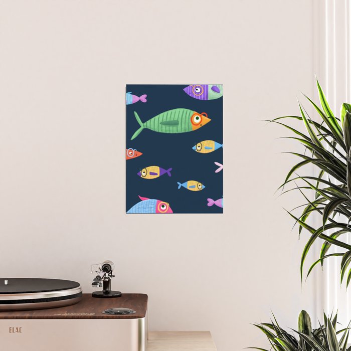 Multicolor fishes - blue Poster Gallery Image 2