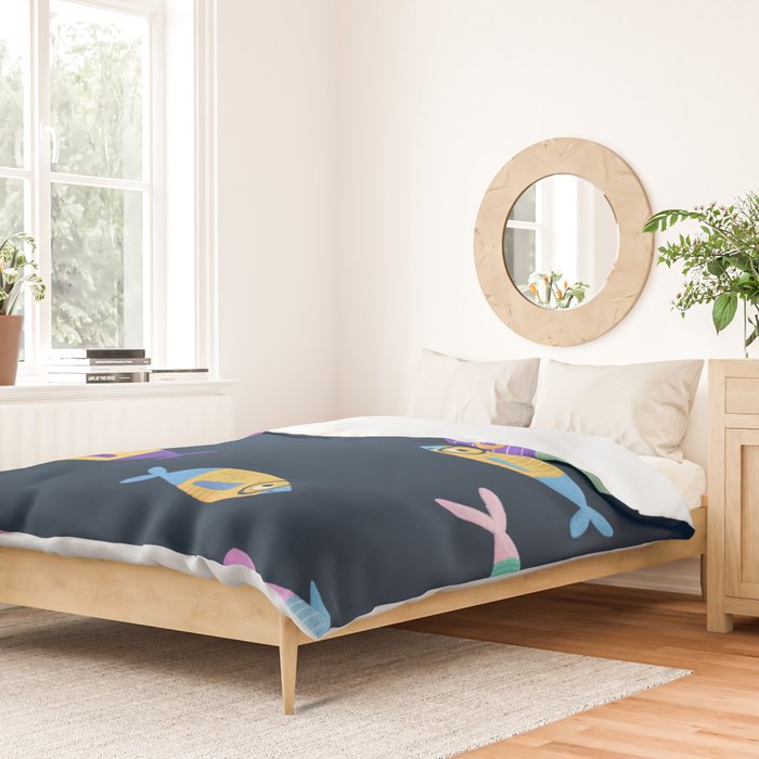 Multicolor fishes - blue Duvet Cover Gallery Image 2
