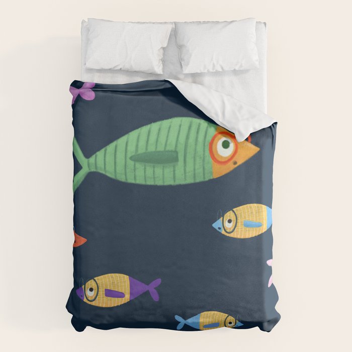 Multicolor fishes - blue Duvet Cover Gallery Image 6