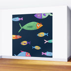 Multicolor fishes - blue Wall Mural Gallery Image 2