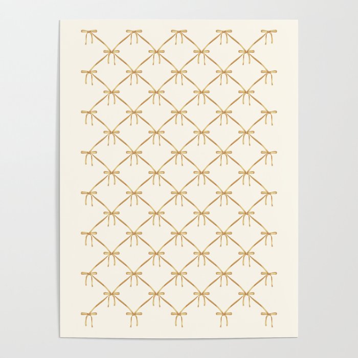 Bows & Ribbons Pattern III Neutral Poster Gallery Image 1