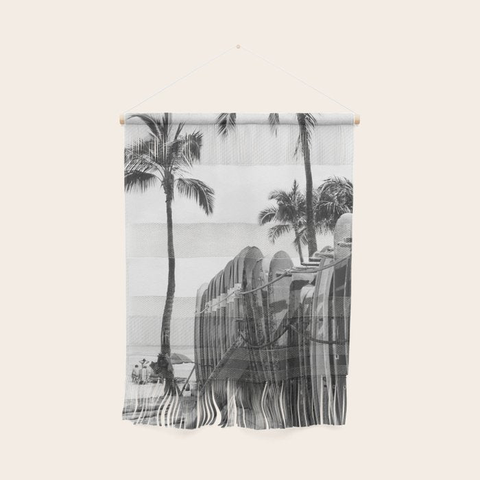 Hawaiian Surfboards - Black And White Surf Photography - Beach Photo Print - Surfboard Photograph Wall Hanging Gallery Image 1