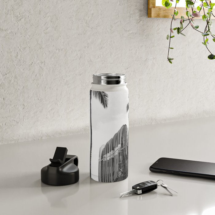 Hawaiian Surfboards - Black And White Surf Photography - Beach Photo Print - Surfboard Photograph Water Bottle Gallery Image 4