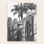 Hawaiian Surfboards - Black And White Surf Photography - Beach Photo Print - Surfboard Photograph Notebook Gallery Image 4