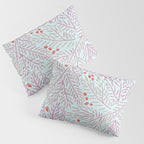Winter Berries & Pine Branches in Teal & Pink Pillow Sham Gallery Image 3