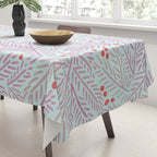 Winter Berries & Pine Branches in Teal & Pink Tablecloth Gallery Image 3