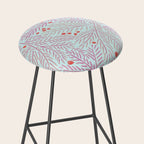 Winter Berries & Pine Branches in Teal & Pink Stool Gallery Image 2