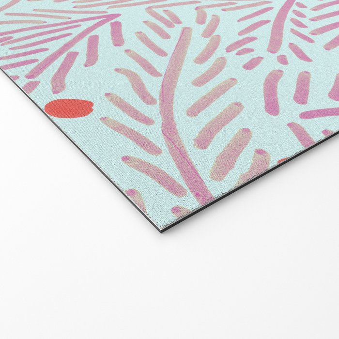 Winter Berries & Pine Branches in Teal & Pink Welcome Mat Gallery Image 2