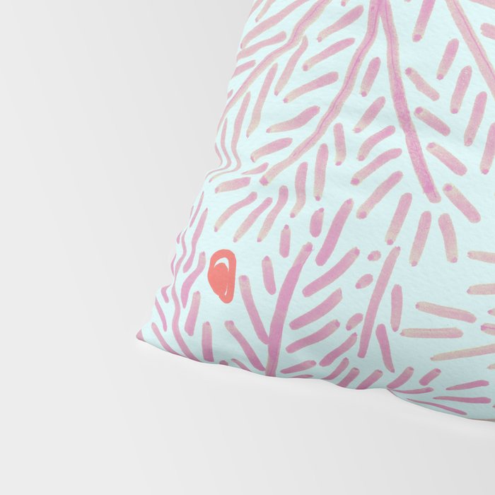 Winter Berries & Pine Branches in Teal & Pink Pillow Sham Gallery Image 4
