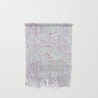 Winter Berries & Pine Branches in Teal & Pink Wall Hanging Gallery Image 1
