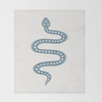 Minimal Snake - Blue Throw Blanket Gallery Image 2