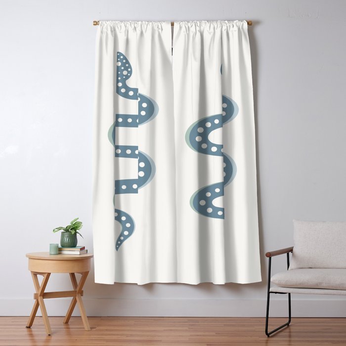 Minimal Snake - Blue Window Curtain Gallery Image 5