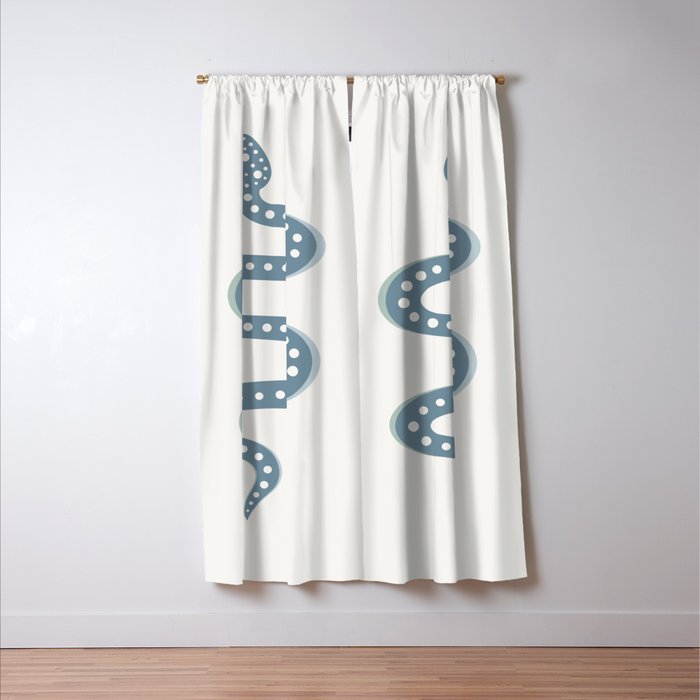 Minimal Snake - Blue Window Curtain Gallery Image 3