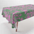 Pink petals on green Tablecloth Gallery Image 1