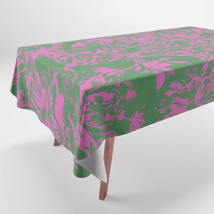Pink petals on green Tablecloth Gallery Image 1