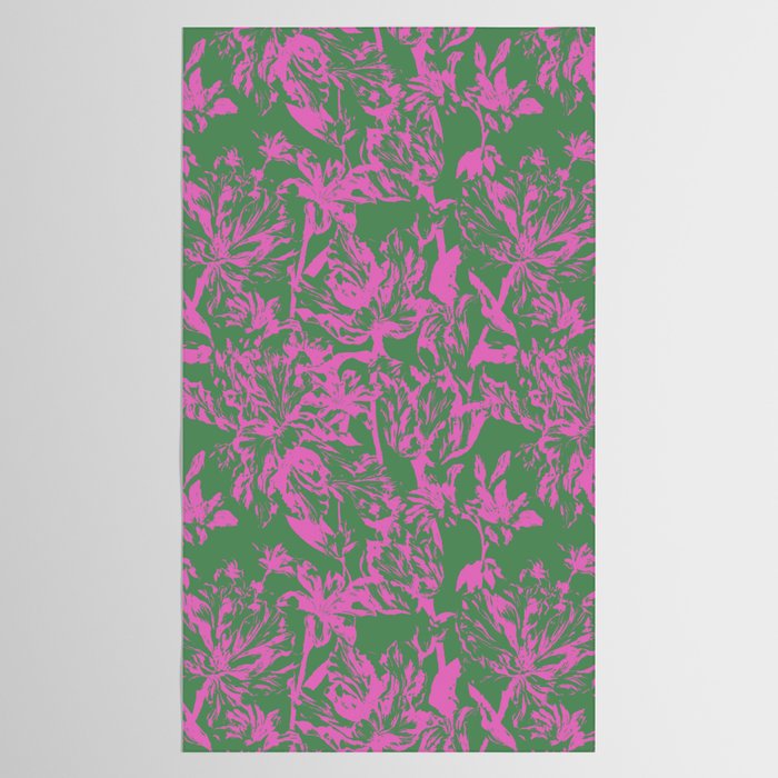 Pink petals on green Tablecloth Gallery Image 2