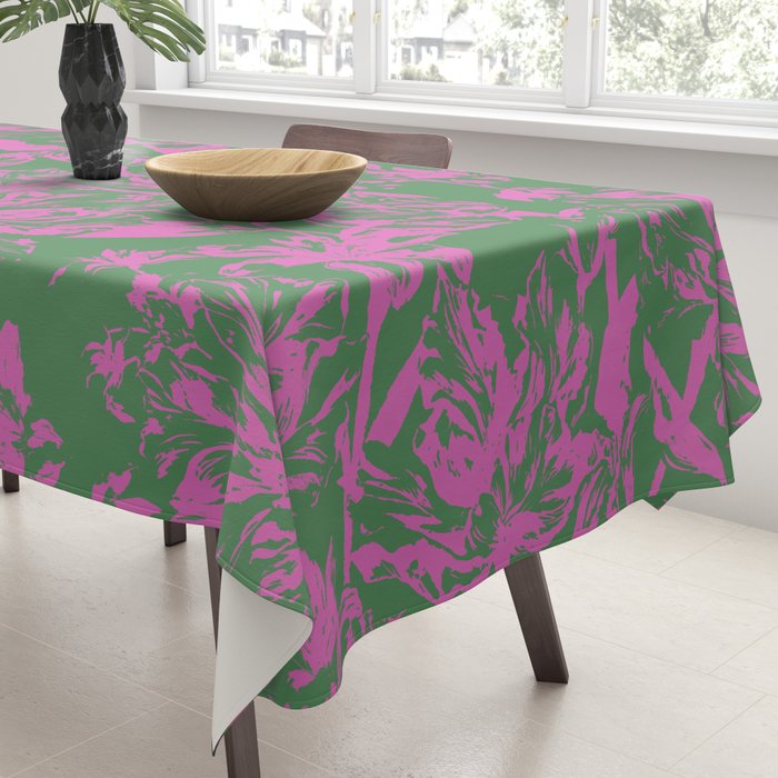 Pink petals on green Tablecloth Gallery Image 3