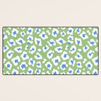 Dopamine Decor Leopard Print Blue And Green Desk Mat Gallery Image 3