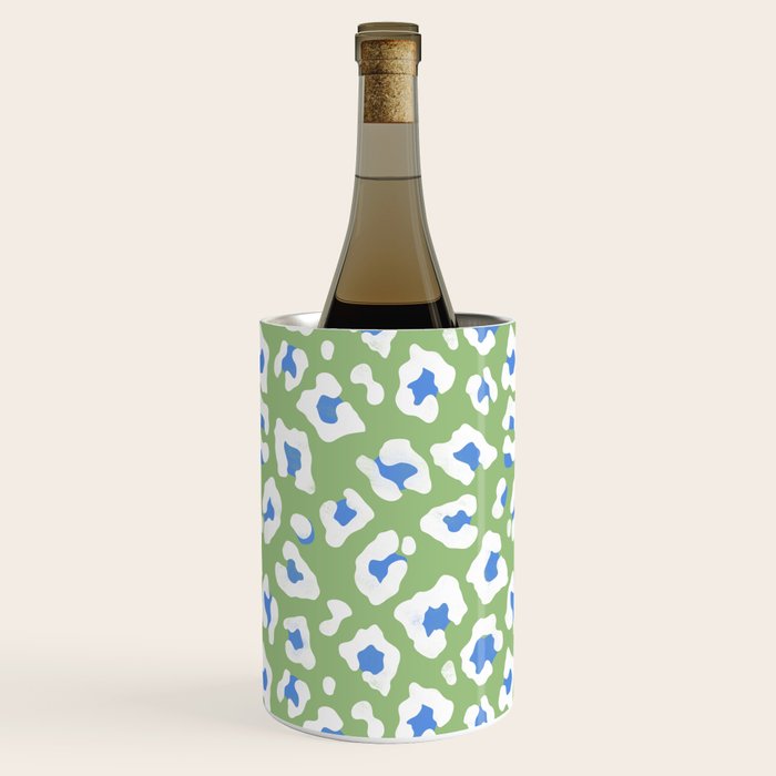 Dopamine Decor Leopard Print Blue And Green Wine Chiller Gallery Image 1