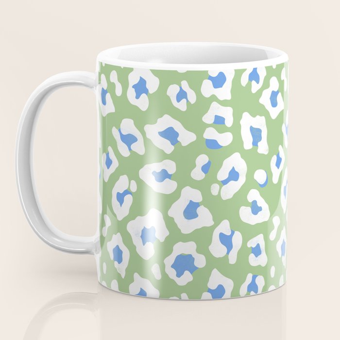 Dopamine Decor Leopard Print Blue And Green Coffee Mug Gallery Image 3