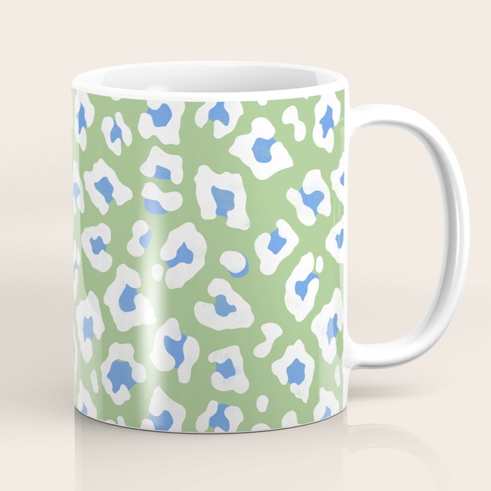 Dopamine Decor Leopard Print Blue And Green Coffee Mug Gallery Image 1