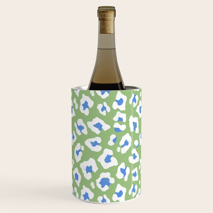 Dopamine Decor Leopard Print Blue And Green Wine Chiller Gallery Image 2