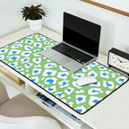 Dopamine Decor Leopard Print Blue And Green Desk Mat Gallery Image 2