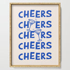 Cheers. Cocktails and Drinks in Royal Blue and Linen White Serving Tray Gallery Image 1