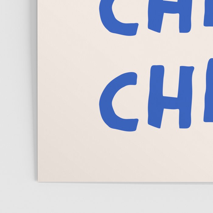 Cheers. Cocktails and Drinks in Royal Blue and Linen White Poster Gallery Image 3