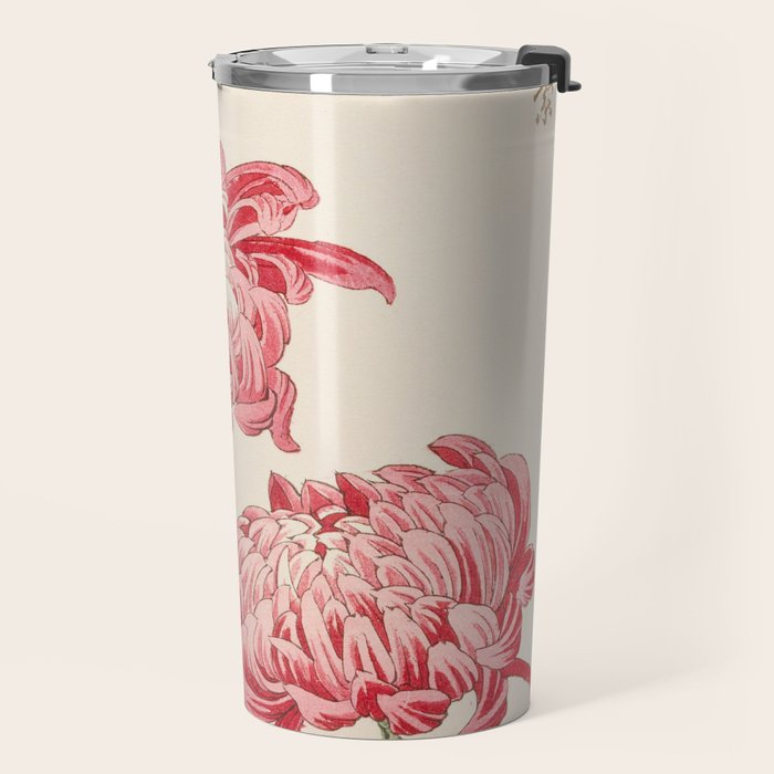 Japanese Chrysanthemum Woodblock Print #4 Travel Mug Gallery Image 2