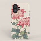 Japanese Chrysanthemum Woodblock Print #4 iPhone Case Gallery Image 1